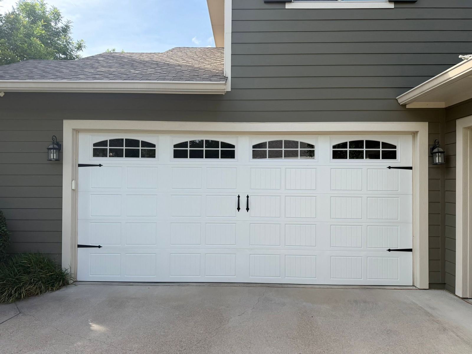 Completed carriage-style garage door